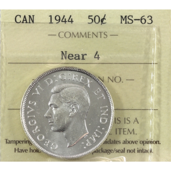 50-cent 1944 Near 4 ICCS MS63