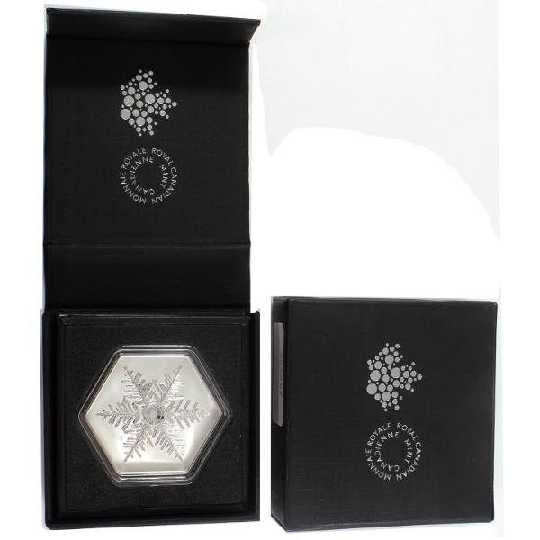 2023 $20 Snowflake Hexagon Shaped w/ Crystal 1oz .9999 Fine Silver