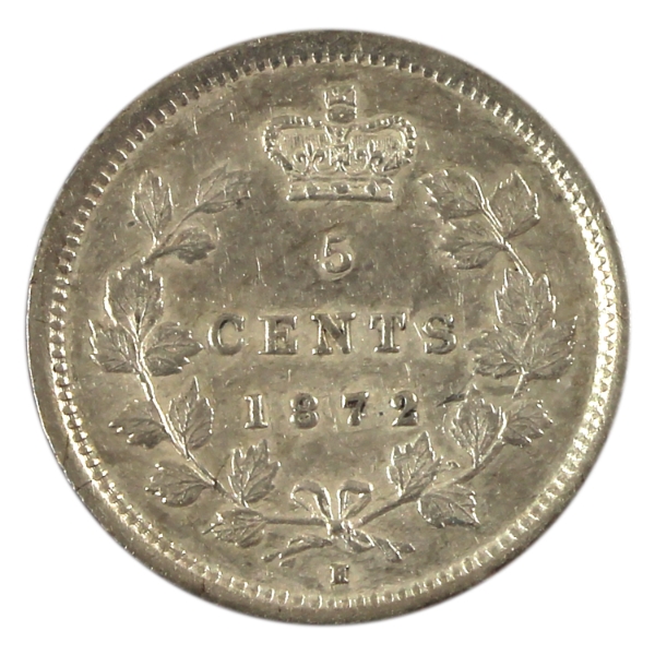 5-cent 1872H EF
