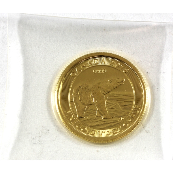 1/10oz 2018 $5 Majestic Polar Bear .9999 Fine Gold Coin (Tax Exempt)