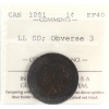 1-cent 1891 LL SD; Obverse 3 ICCS EF40 