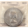 Image 1 : Silver $1 1961 ICCS MS65