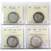 50-cent 1912 G6, 1916 & 1918 VG10 & 1919 F12 ICCS. 4pcs.