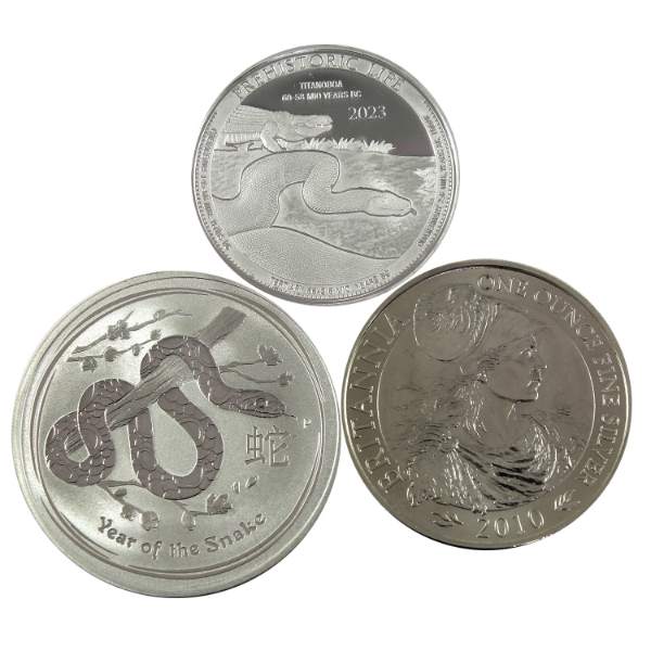 *3x 1oz World 2010-2023 Fine Silver Rounds. 3pcs.
