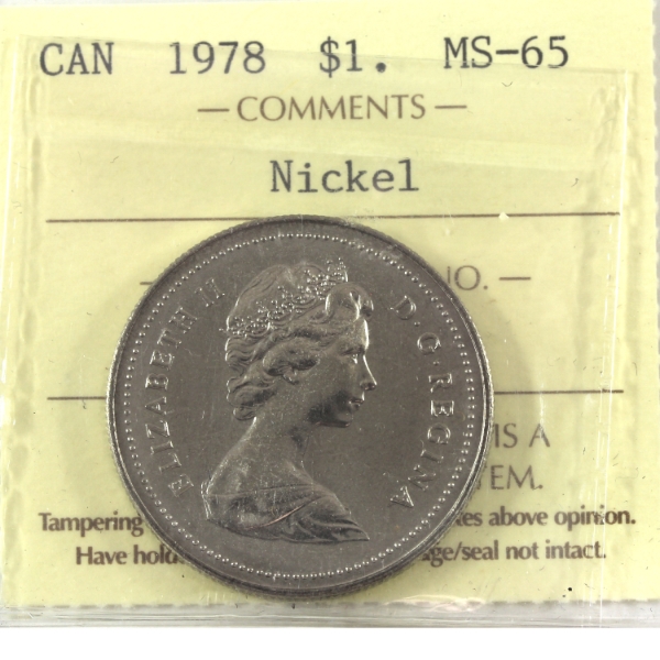 Nickel $1 1978 ICCS MS65