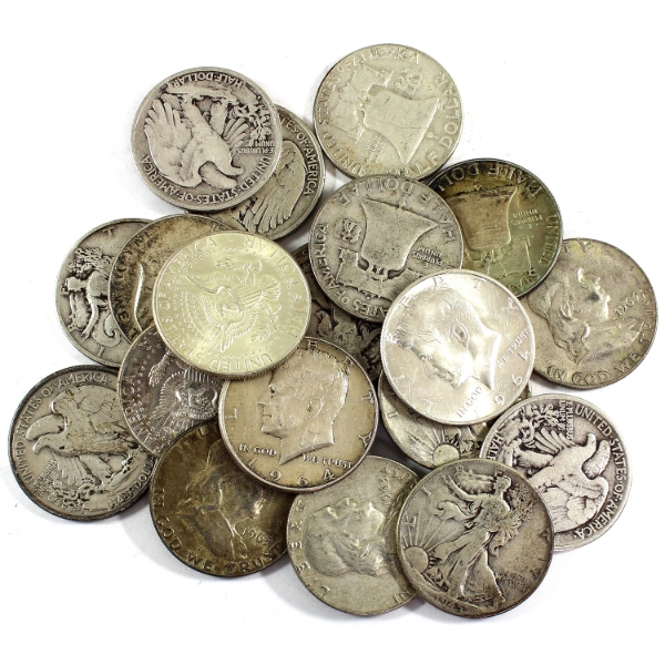 Group Lot of 20x USA Pre 1965 Silver Half Dollars. 20pcs