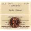 Image 1 : 1-cent 1957 ICCS PL66 Red Cameo