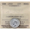 Image 1 : 10-cent 1950 ICCS MS65