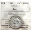 Image 1 : 25-cent 1947 Dot ICCS AU55