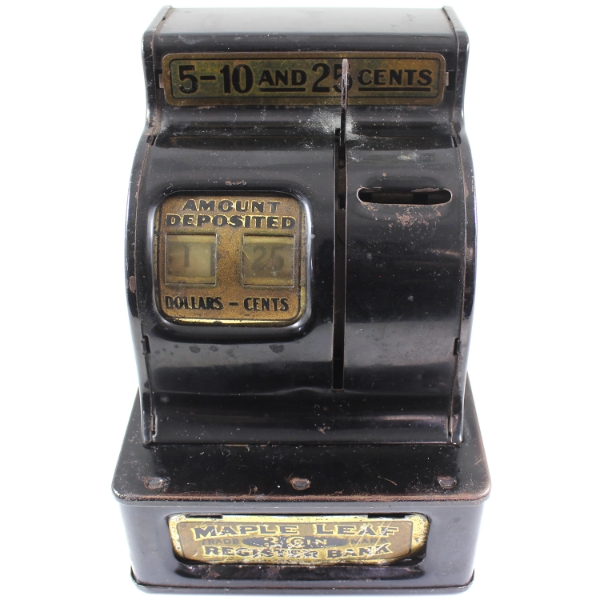Vintage 'Maple Leaf 3-Coin Cash Register' by Durable Toy & Novelty Co.