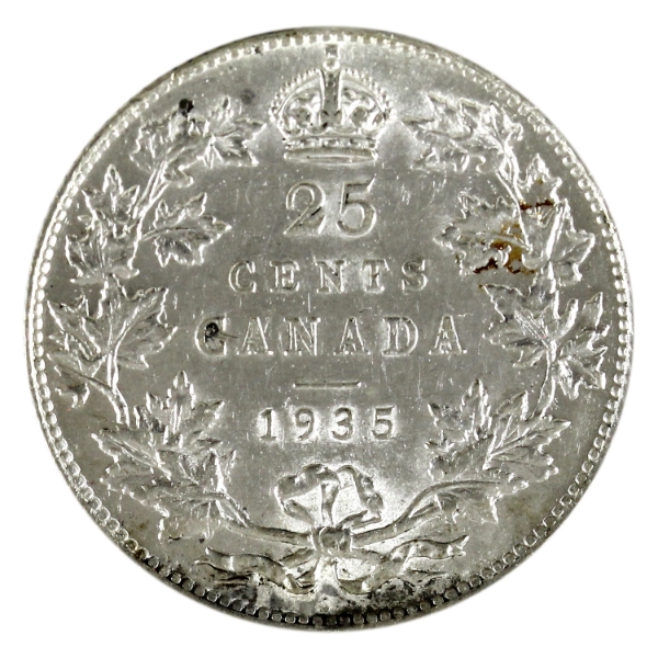 25-cent 1935 EF-AU (Scratched)