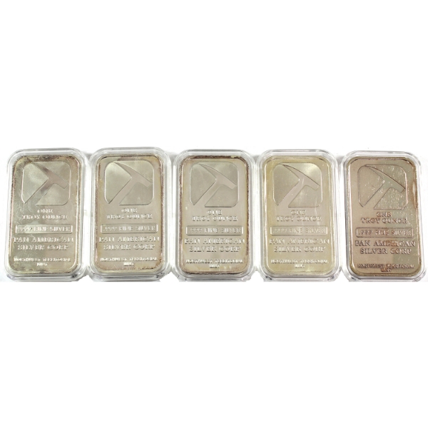 5x 1oz Northwest Territorial Mint-Pan American Silver Corp .999 Silver Bars. 5pcs. (Tax Exempt)
