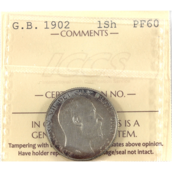 Great Britain Silver 1902 Shilling ICCS PF60