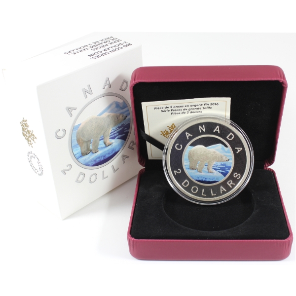 2016 2-Dollar Big Coin Series 5oz .9999 Fine Silver Coin (Tax Exempt)