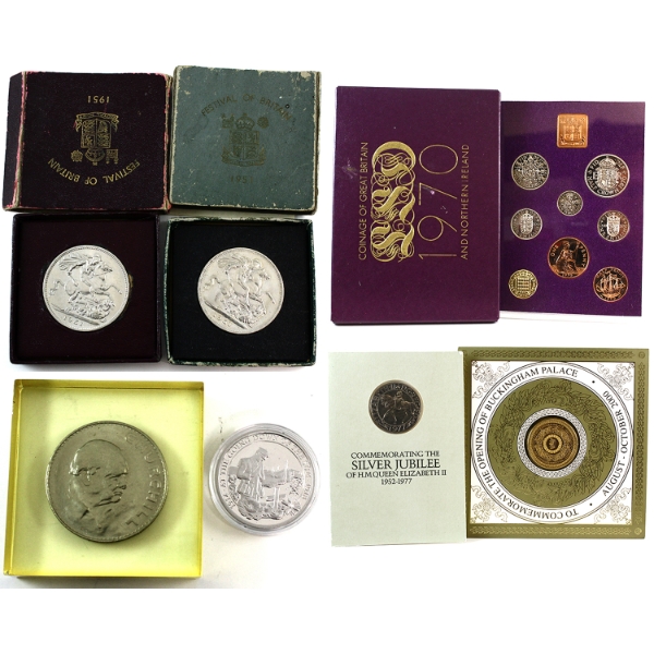 Great Britain Mixed Denomination 1951-2018 Bulk Collection of Coins, & Commemorative Tokens. 7pcs.