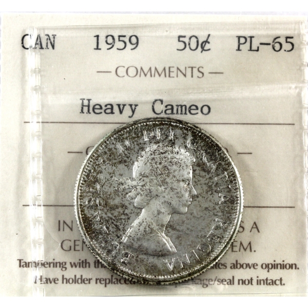 50-cent 1959 ICCS PL65 Heavy Cameo