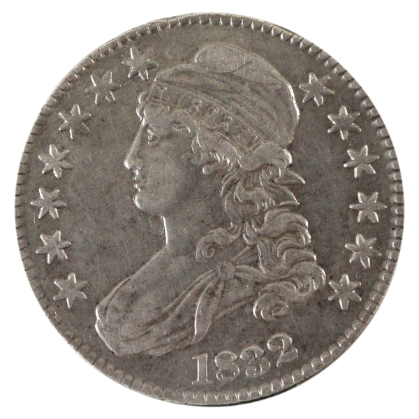 USA Silver 1832 Capped Bust Half Dollar EF-AU (Nicks)