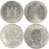 Image 2 : 4x 1oz World 2016-2018 Assorted .999 Fine Silver Rounds. 4pcs (Tax Exempt)
