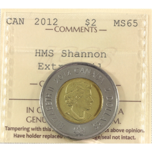 $2 2012 HMS Shannon Extra Sail ICCS MS65