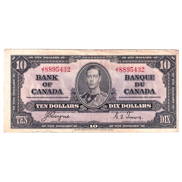 BC-24c 1937 $10 AU Coyne-Towers SN: J/T8895432