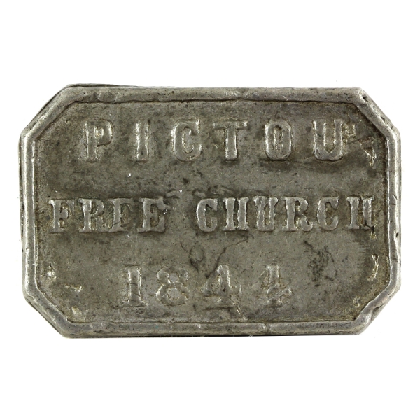 Pictou, Nova Scotia 1844 Free Church Rectangular Communion Token