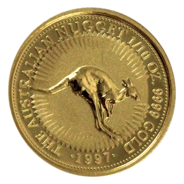 1/10oz Australia 1997 $15 Kangaroo .9999 Fine Gold Coin (Tax Exempt)