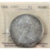 Image 1 : Silver $1 1967 ICCS MS66