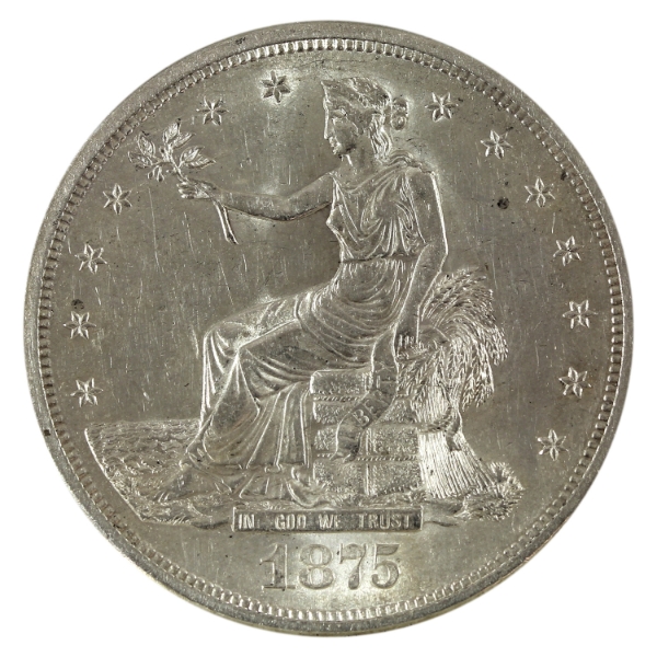 USA Silver 1875-S Trade Dollar AU-UNC