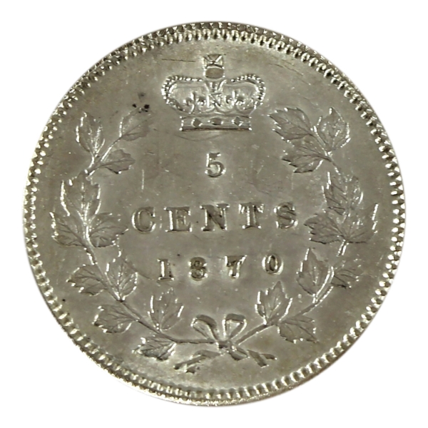 5-cent 1870 Narrow Rim BU