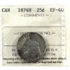 Image 1 : 25-cent 1874H ICCS EF40