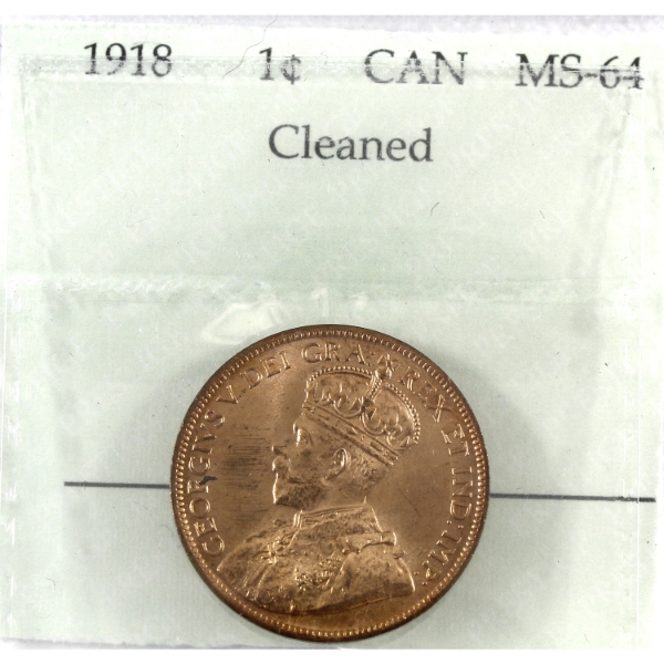 1-cent 1918 Prestige MS64 (Cleaned)