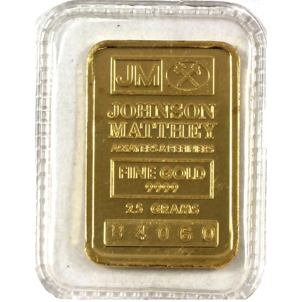 2.5g Gold Johnson Matthey Vintage .9999 Gold Bar, SN: B4060 (Tax Exempt)
