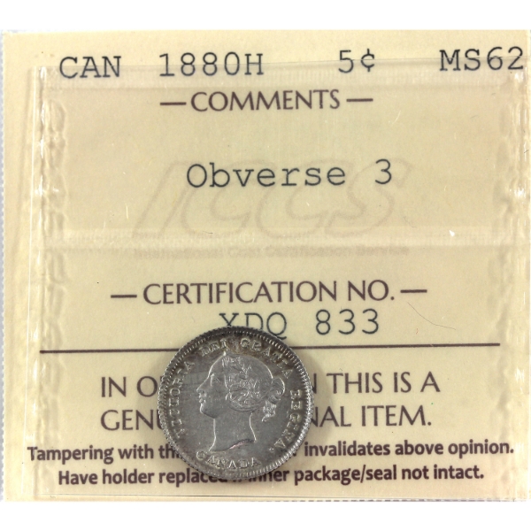 5-cent 1880H Obv 3 ICCS MS62