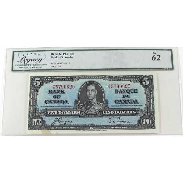 BC-23c 1937 $5 Legacy UNC62 Coyne-Towers SN: B/S5790625