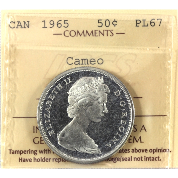 50-cent 1965 ICCS PL67 Cameo