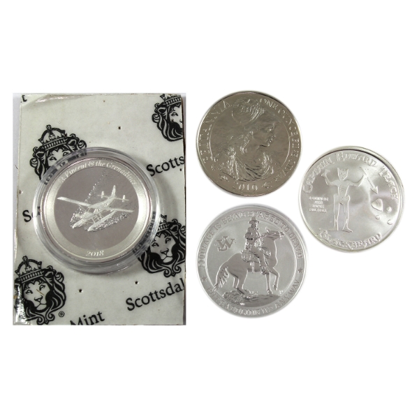 4x 1oz Assorted .999 Fine Silver Rounds. 4pcs. (Tax Exempt)