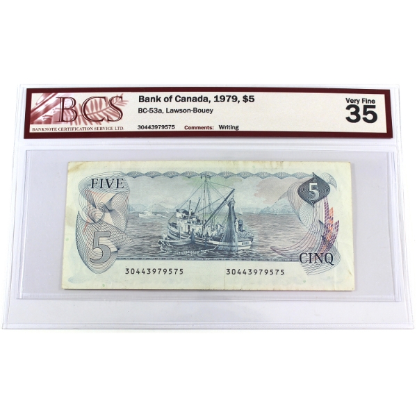 BC-53a 1979 $5 BCS VF35 Lawson-Bouey SN:30443979575