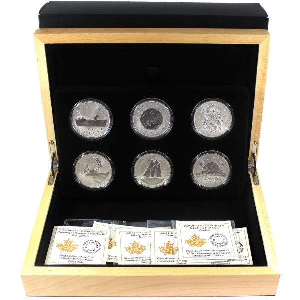 2023-2025 W Mint Mark Series 6-Coin Fine Silver Set (Tax Exempt)