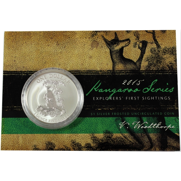 Australia Silver 2015 $1 Kangaroo 1oz .999 Fine Silver (Tax Exempt)