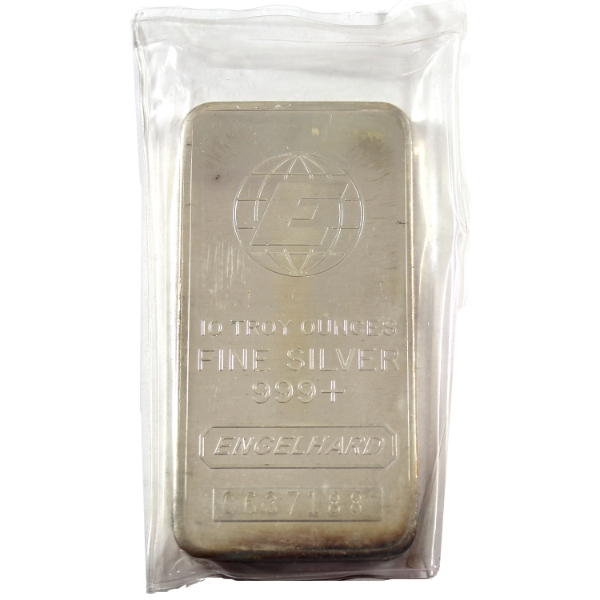 10oz Engelhard .999+ Fine Silver Bar (Tax Exempt)