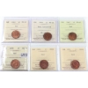 Image 1 : 1-cent 1943-1952 ICCS MS63 to MS64 Red. 6pcs.