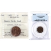 Image 1 : 1-cent 1920 Small ICCS MS64 Red & 1921 PCGS MS63 Brown. 2pcs