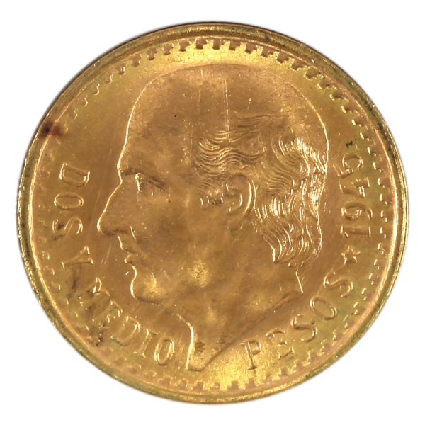 Mexico Gold 1945MO 2 1/2 Pesos BU