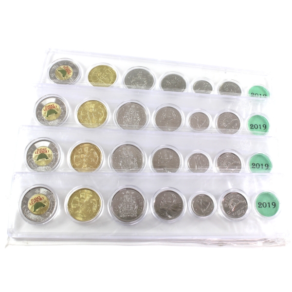 2019 6-Coin Year Set in Snap Lock Case. 4pcs.