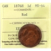 Image 1 : 1-cent 1876H ICCS MS64 Red