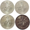 Image 1 : 4x 1oz Engelhard 1984-1985 "The American Prospector" .999+ Silver Rounds. 4pcs. (Tax Exempt)