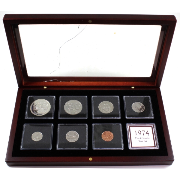 1974 Proof Set in Wooden Display Case