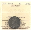 Image 1 : 5-cent 1925 ICCS VF30