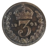 Image 8 : Great Britain Maundy Set 1901 Queen Victoria 4pc Sterling Silver in Original Case