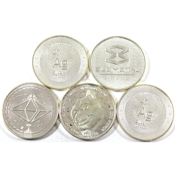 5x 1oz 2021-2022 .999 Fine Silver Rounds. 5pcs. (Tax Exempt)